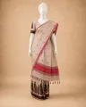 Black Toss Riha Sador with Red Floral Buta and Geometric Ghai Phul