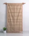 Golden Toss silk borderless single sador with black gos buta and simple stripe end