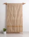 Guna Black Toss silk borderless single sador with golden guna buta and golden geometric ghai phul