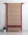 Black Toss silk single sador with maroon floral butas, broad maroon side pari, and geometric ghai phul border
