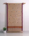 Kola Toss silk single sador with orange black buta, maroon side pari, and orange black ghai phul
