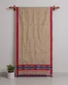Kola Toss silk single sador with red blue buta, red side pari, and blue phulam ghai phul