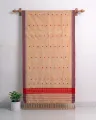Kola Toss silk single sador with red buta, chocolate side pari, and red ghai phul