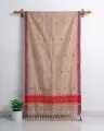 Red Buta Black Toss Silk Single Sador with Mishing Motif