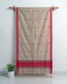 Red and Teal Buta Black Toss Single Sador with Mishing Motif