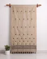 Kola Toss silk borderless single sador with black phul buta and black geometric ghai phul