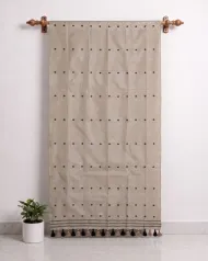 Golden Toss silk borderless single sador with black xoru phul buta and simple black stripe end