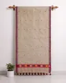 Kola Toss silk single sador with red xoru phul buta, maroon side pari, and colourful Mising ghai phul