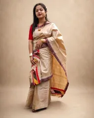 Toss Riha with Kesh Bosa design draped on a model